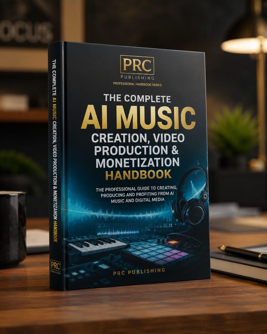 The Complete AI Music Creation, Video Production & Monetization Handbook, book cover
